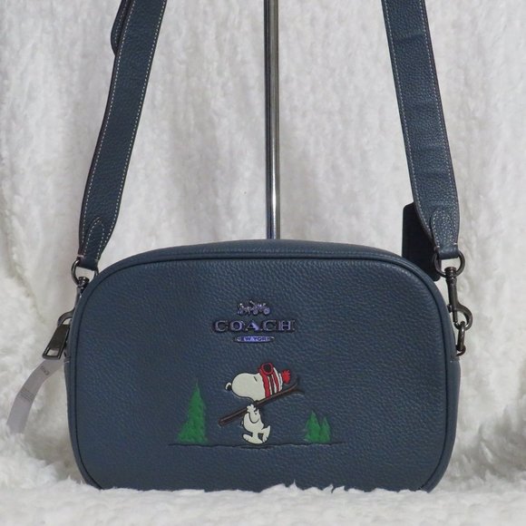 Coach Peanuts X Snoopy Jamie Leather Camera Bag (Denim) - Picture 1 of 7